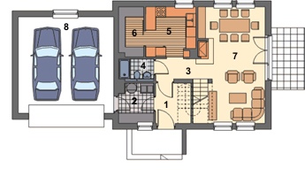 WM24b, rzut parteru, projekty domow
