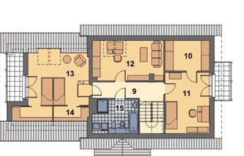 WM24b, rzut piętra, projekty dom&oacute;w